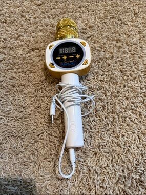 ❤️ CarPool Karaoke Wireless Gold & White Karaoke Microphone - Bluetooth